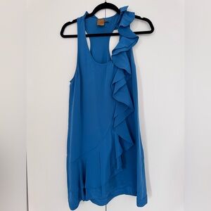 Ali Ro Blue Ruffle Mini Dress